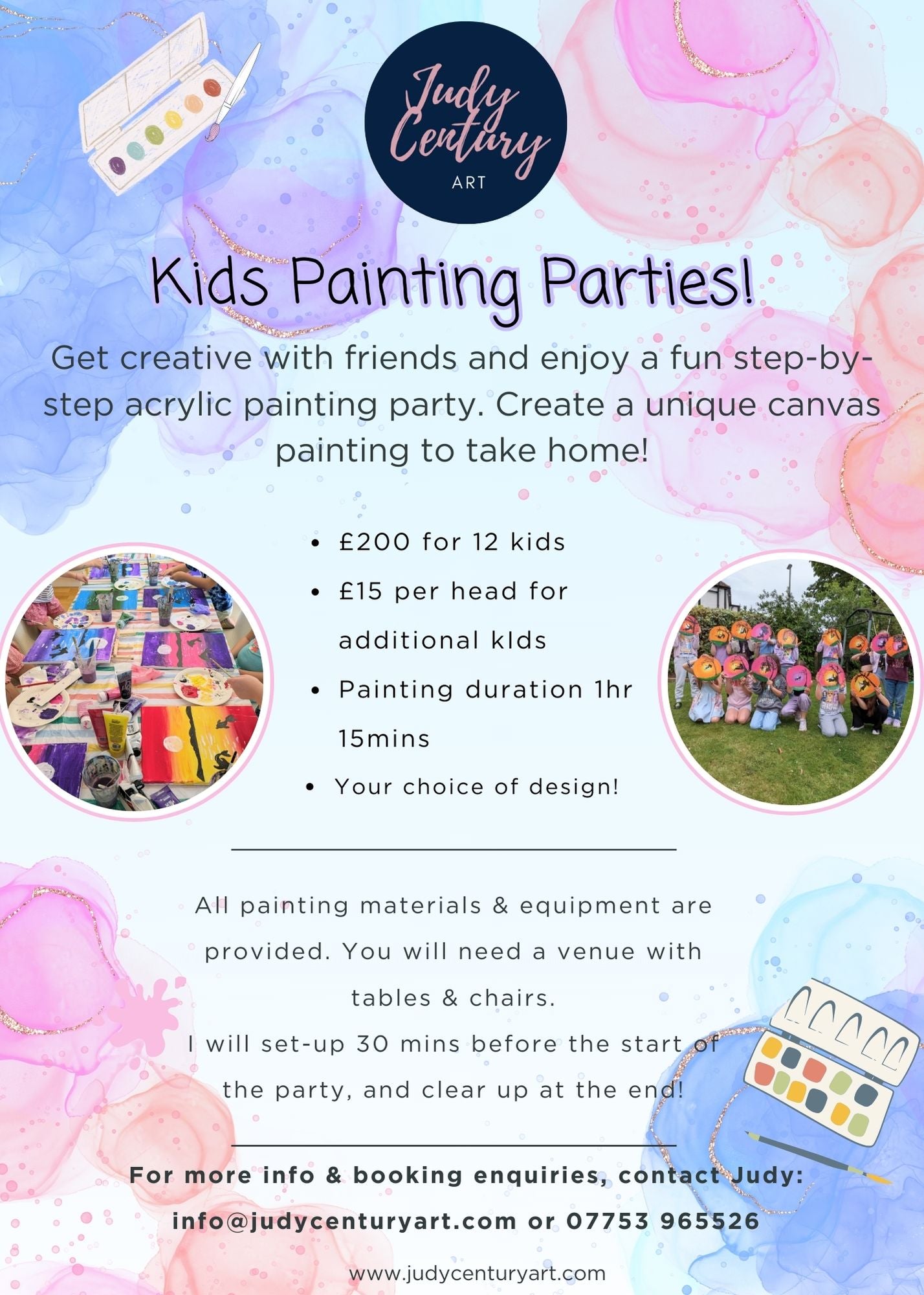 KIDS PAINTING PARTY - Celebrate with creativity and art!
