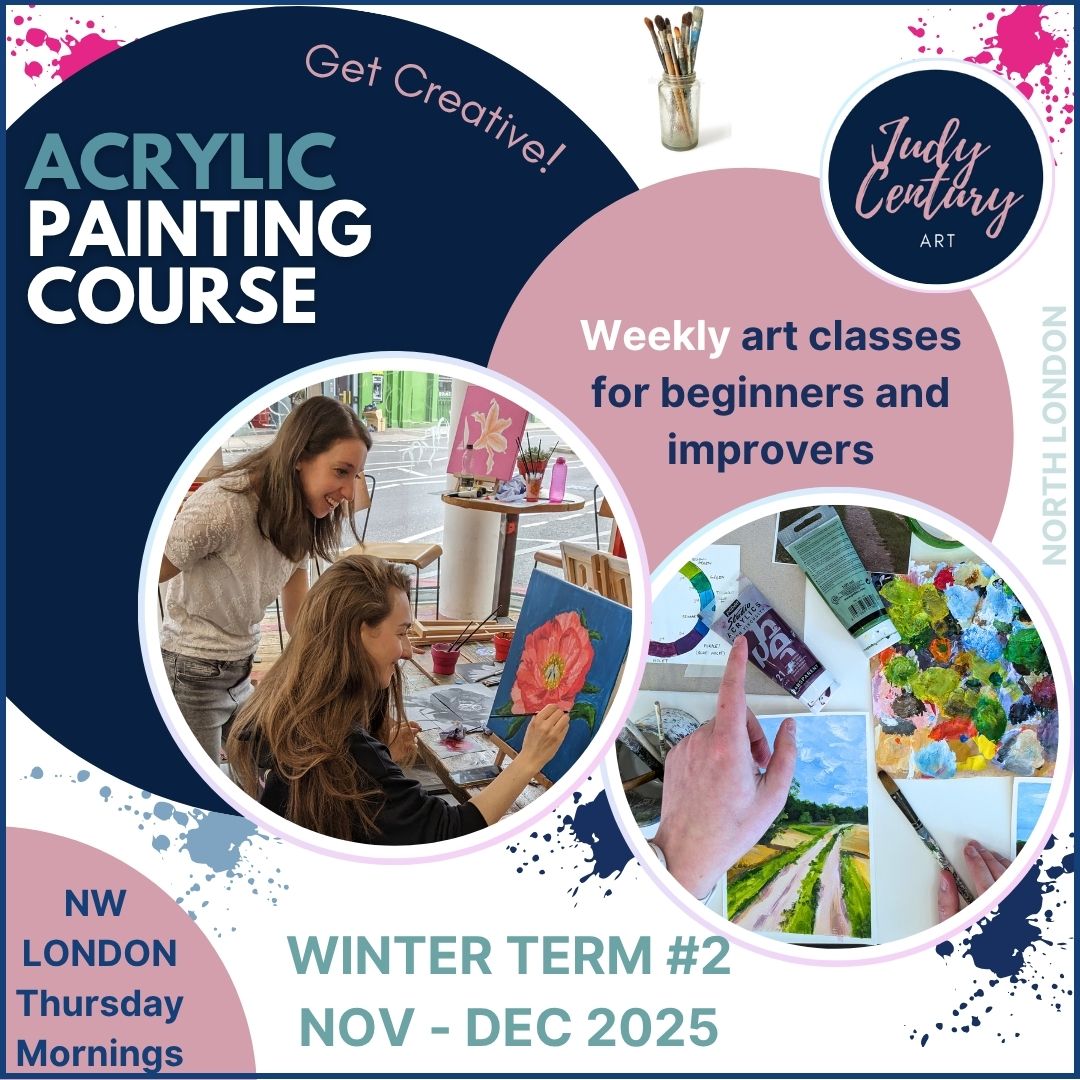 Weekly Acrylic Painting Classes, NW London - THURSDAY Morning Course - 7 week WINTER TERM #2 (Nov - Dec 25) - The Eversfield Centre, Mill Hill, London