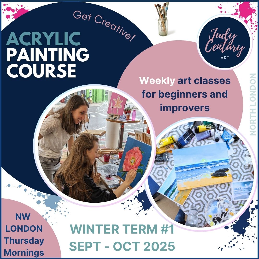 Weekly Acrylic Painting Classes, NW London - THURSDAY Morning Course - 7 week WINTER TERM #1 (Sept - Oct 25) - The Eversfield Centre, Mill Hill, London