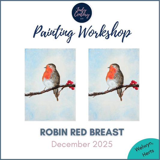 ROBIN RED BREAST - Painting Workshop at Megan's Restaurant, Welwyn, Hertfordshire - Tuesday 16th DECEMBER 2025, 7.30pm