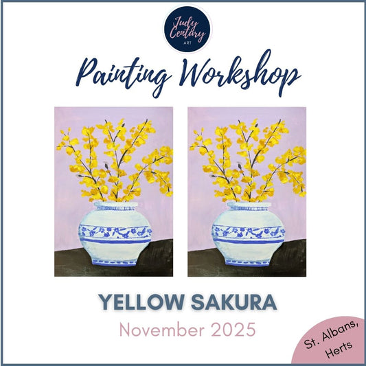 YELLOW SAKURA - Painting Workshop at The Three Hammers, St. Albans, Hertfordshire - Wednesday 12th NOVEMBER 2025, 7.30pm
