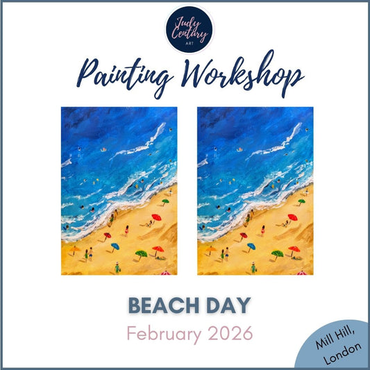 BEACH DAY - Painting Workshop at The Three Hammers Pub, Mill Hill, London - Thursday 5th FEBRUARY 2026, 7.30pm
