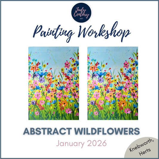 ABSTRACT WILDFLOWERS - Painting Workshop at Odyssey Spa, Knebworth, Hertfordshire - Monday 12th JANUARY 2026, 10am