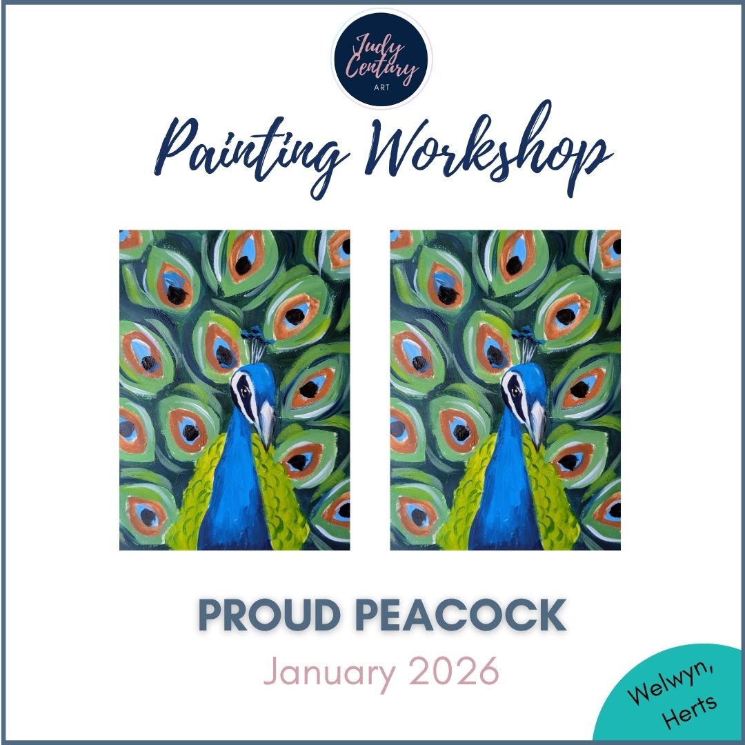 PROUD PEACOCK - Painting Workshop at Megan's Restaurant, Welwyn, Hertfordshire - Tuesday 20th JANUARY 2026, 7.30pm