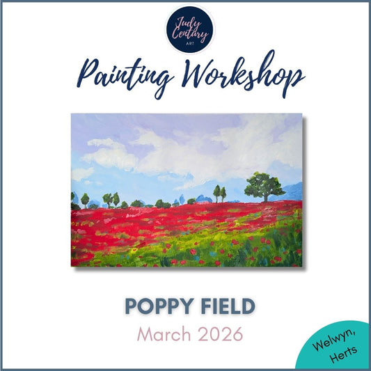 POPPY FIELD - Painting Workshop at Megan's Restaurant, Welwyn, Hertfordshire - Wednesday 4th MARCH 2026, 10am