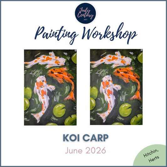 KOI CARP - Painting Workshop at The Glasshouse, Hitchin, Hertfordshire - Tuesday 30th JUNE 2026, 7.30pm