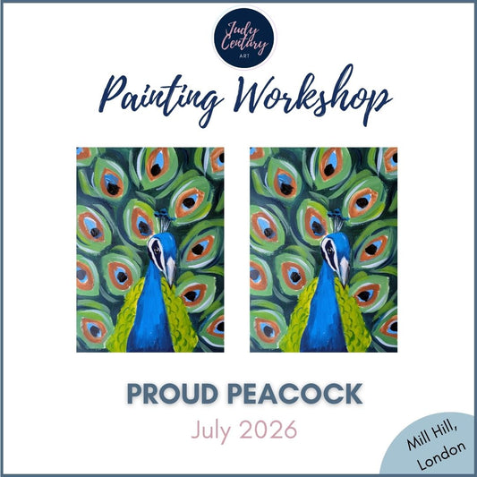 PROUD PEACOCK - Painting Workshop at The Three Hammers, Mill Hill, London - Tuesday 7th JULY 2026, 7.30pm