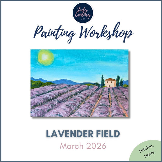 LAVENDER FIELD - Painting Workshop at The Glasshouse, Hitchin, Hertfordshire - Tuesday 24th MARCH 2026, 7.30pm