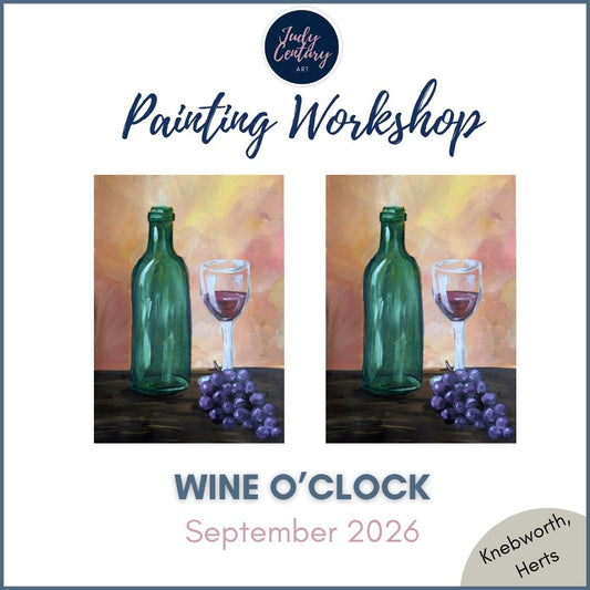 WINE O'CLOCK - Painting Workshop at Odyssey Spa, Knebworth, Hertfordshire - Monday 14th SEPTEMBER 2026, 10am