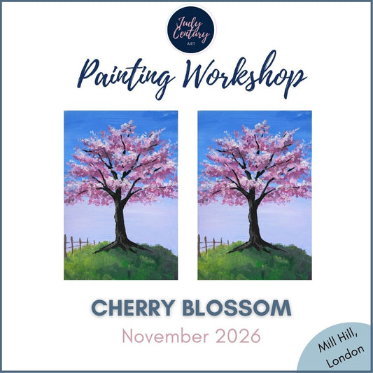 CHERRY BLOSSOM - Painting Workshop at The Three Hammer, Mill Hill, London - Wednesday 4th NOVEMBER 2026, 7.30pm