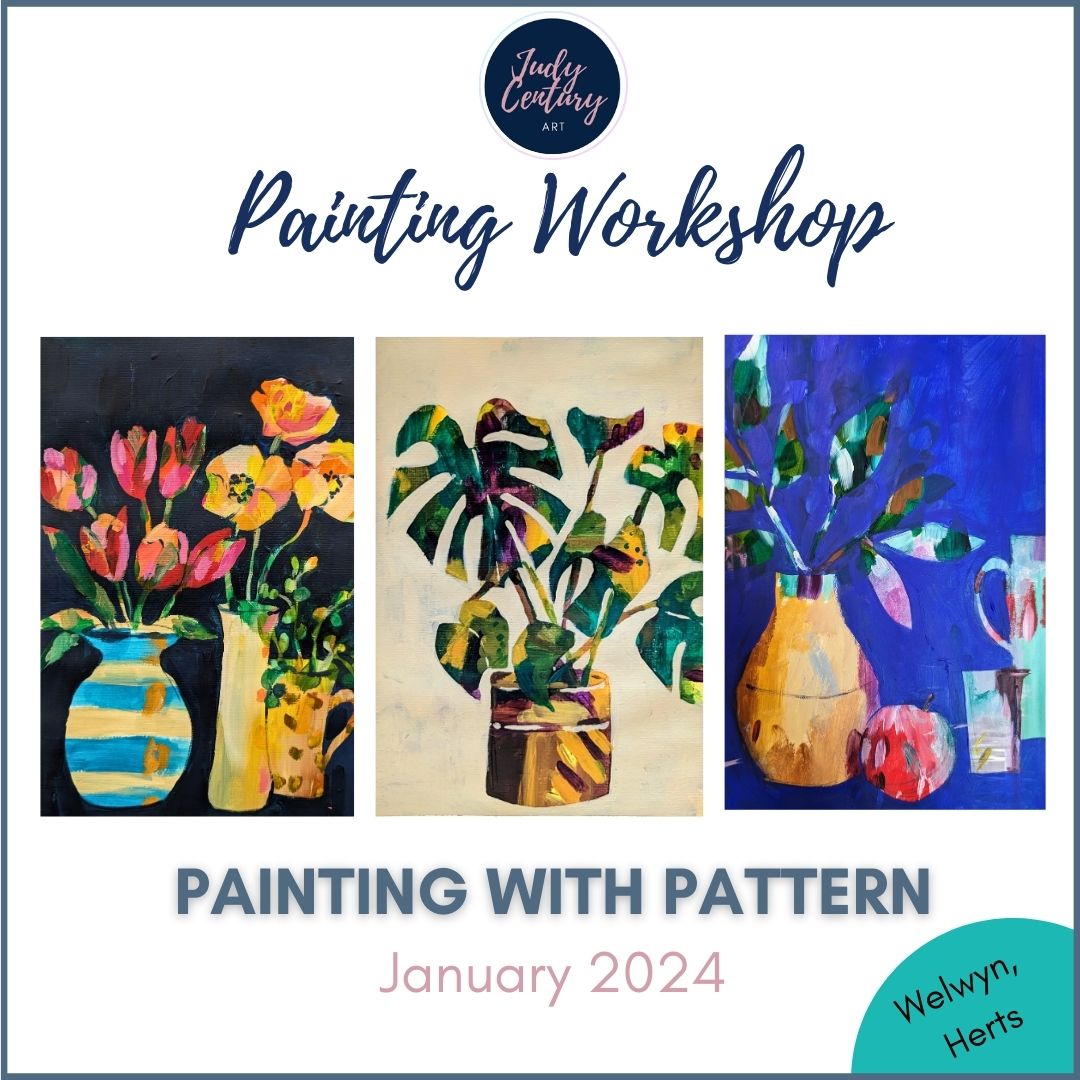 PAINTING WITH PATTERN - Painting workshop at The Howard Centre, Welwyn Garden City, Herts - 18th January 2024