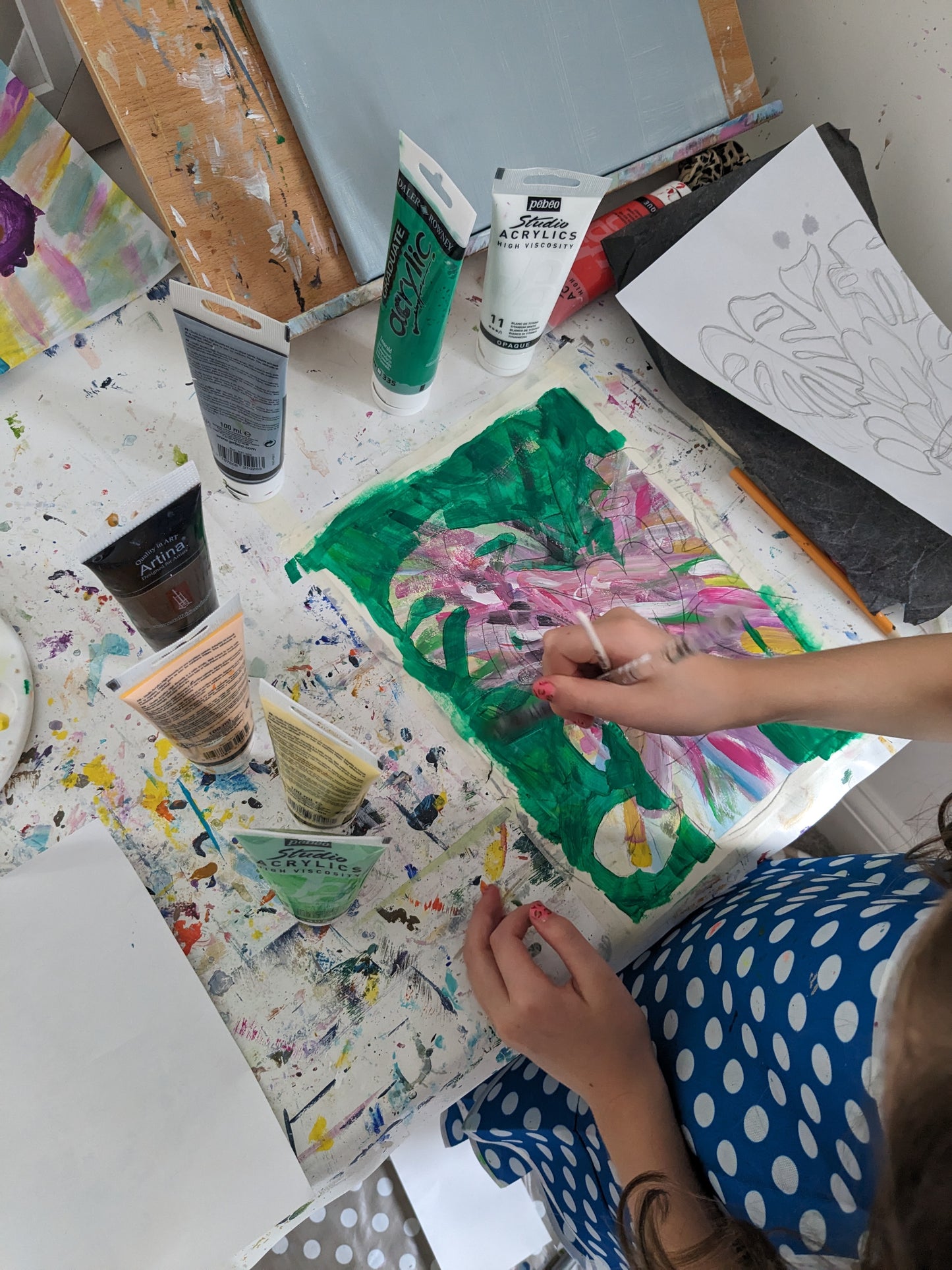 PAINTING WITH PATTERN - Painting Workshop at The Catcher in The Rye Pub, Finchley, London - 7th November 2023