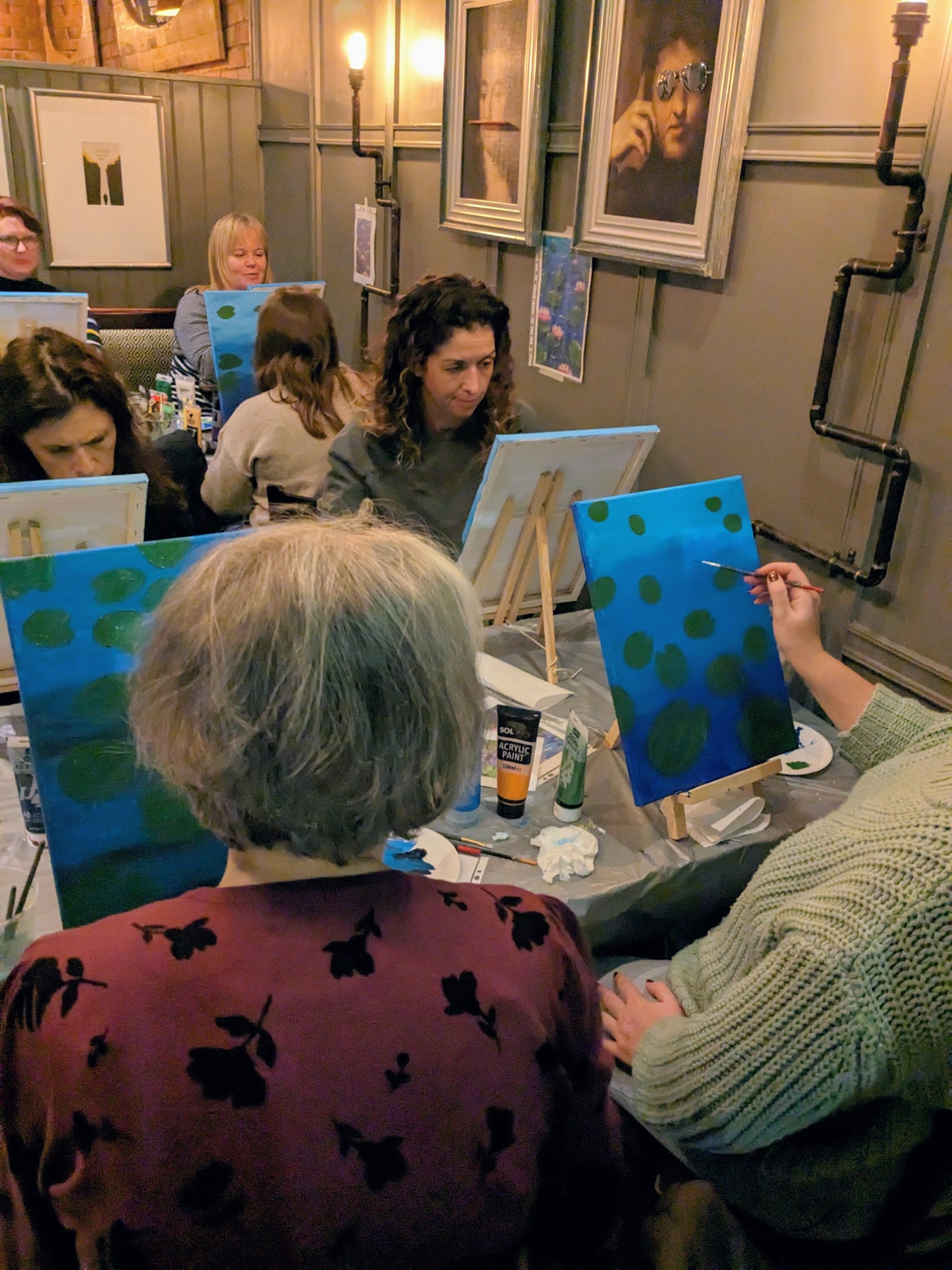 LILY PAD POND - Painting Workshop at Three Hammers Pub, Mill Hill, London - Tuesday 3rd MARCH 2026, 7.30pm