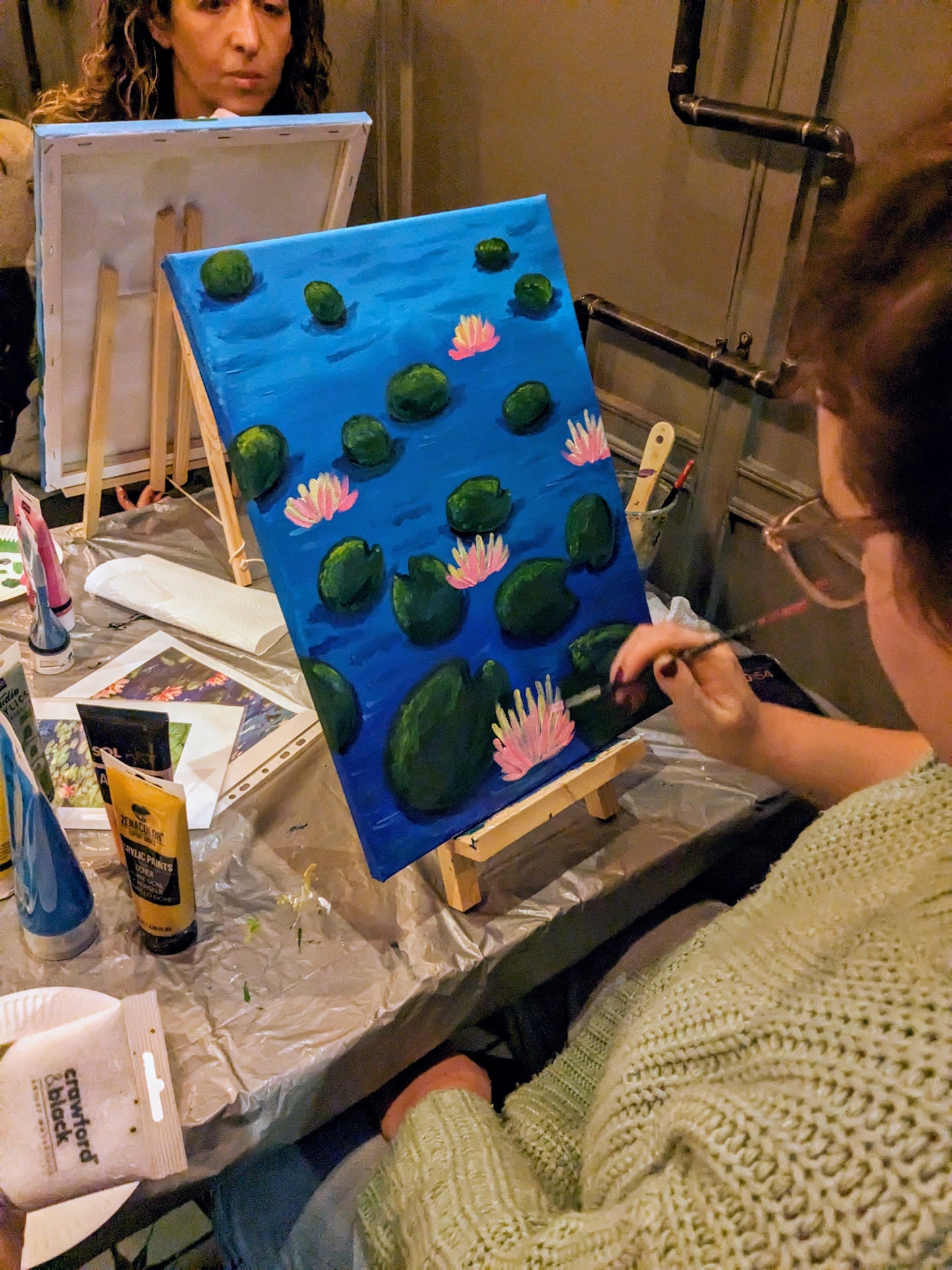 LILY PAD POND - Painting Workshop at Three Hammers Pub, Mill Hill, London - Tuesday 3rd MARCH 2026, 7.30pm