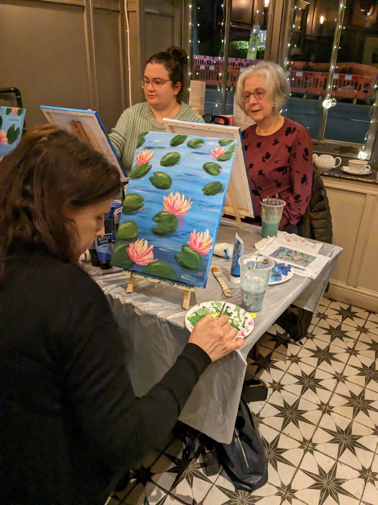 LILY PAD POND - Painting Workshop at Three Hammers Pub, Mill Hill, London - Tuesday 3rd MARCH 2026, 7.30pm
