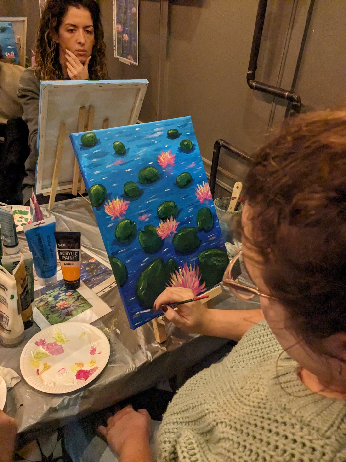 LILY PAD POND - Painting Workshop at Three Hammers Pub, Mill Hill, London - Tuesday 3rd MARCH 2026, 7.30pm