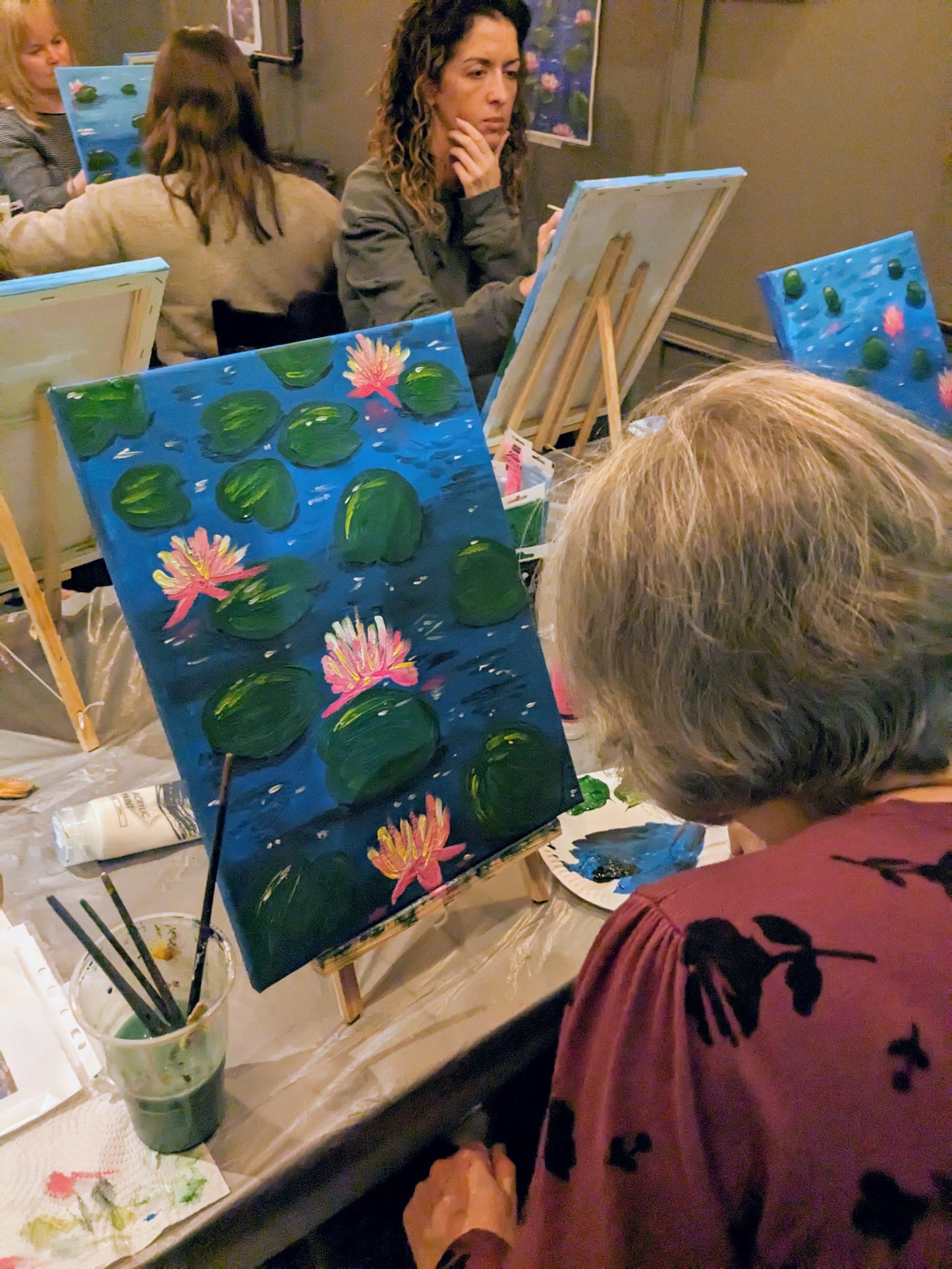 LILY PAD POND - Painting Workshop at Three Hammers Pub, Mill Hill, London - Tuesday 3rd MARCH 2026, 7.30pm