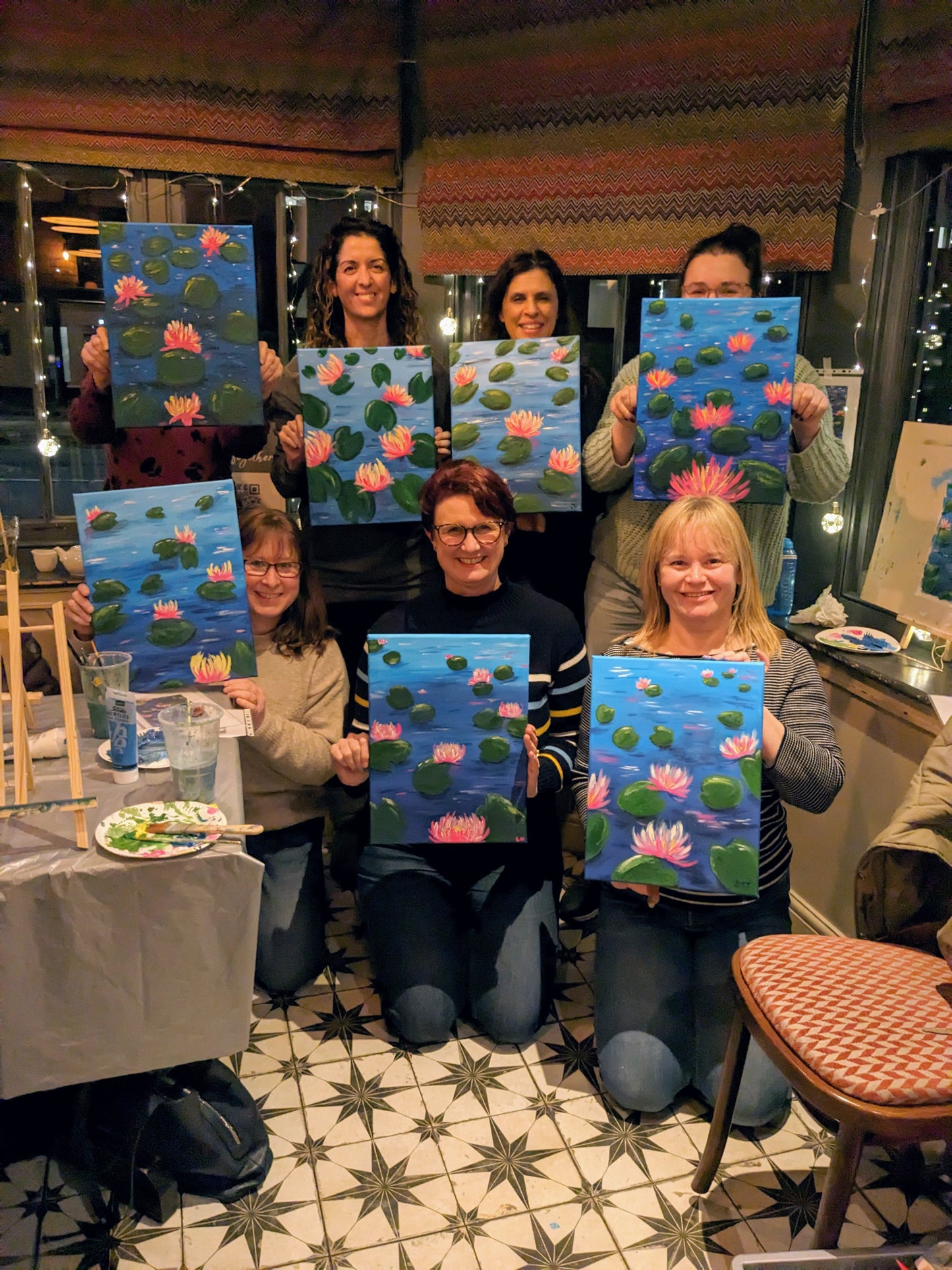 LILY PAD POND - Painting Workshop at Three Hammers Pub, Mill Hill, London - Tuesday 3rd MARCH 2026, 7.30pm