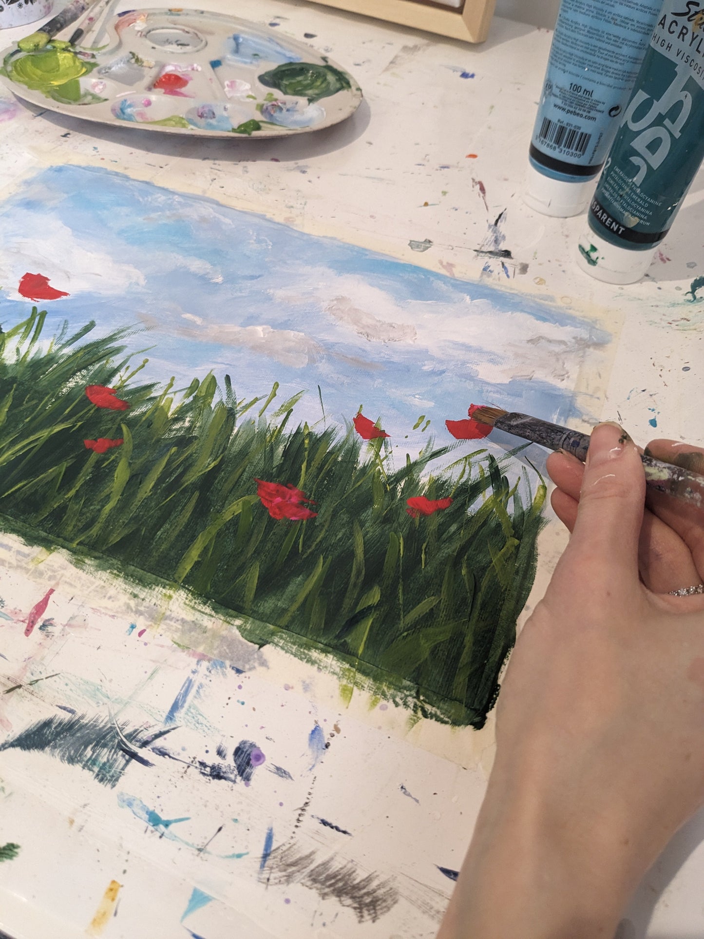 WILDFLOWER MEADOW - Painting Workshop at The Howard Centre, Welwyn, Herts - 14th DECEMBER 2023