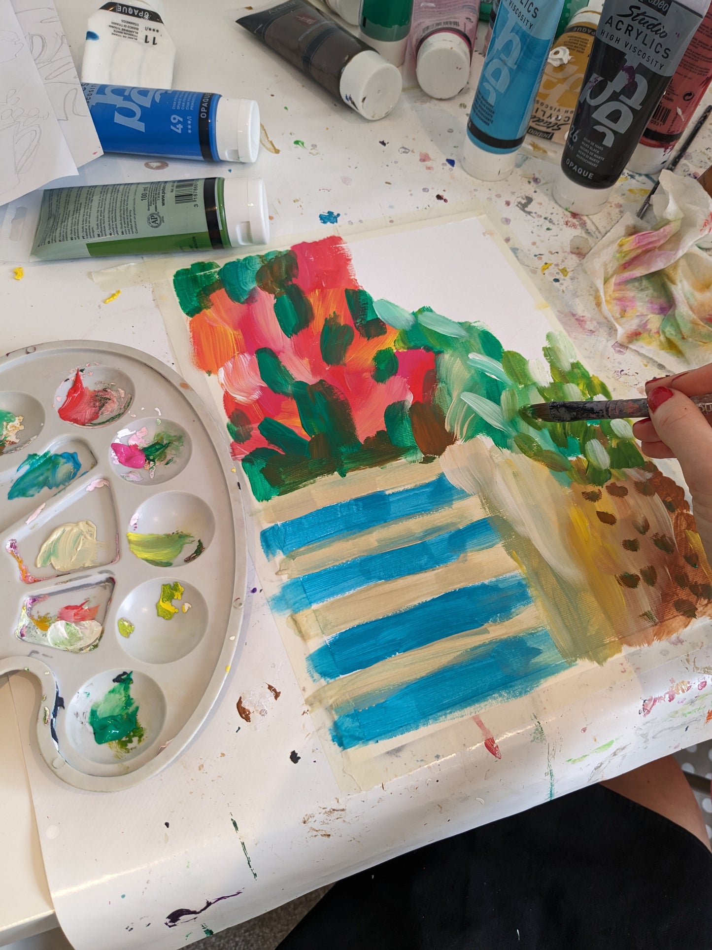 PAINTING WITH PATTERN - Painting Workshop at The Catcher in The Rye Pub, Finchley, London - 7th November 2023