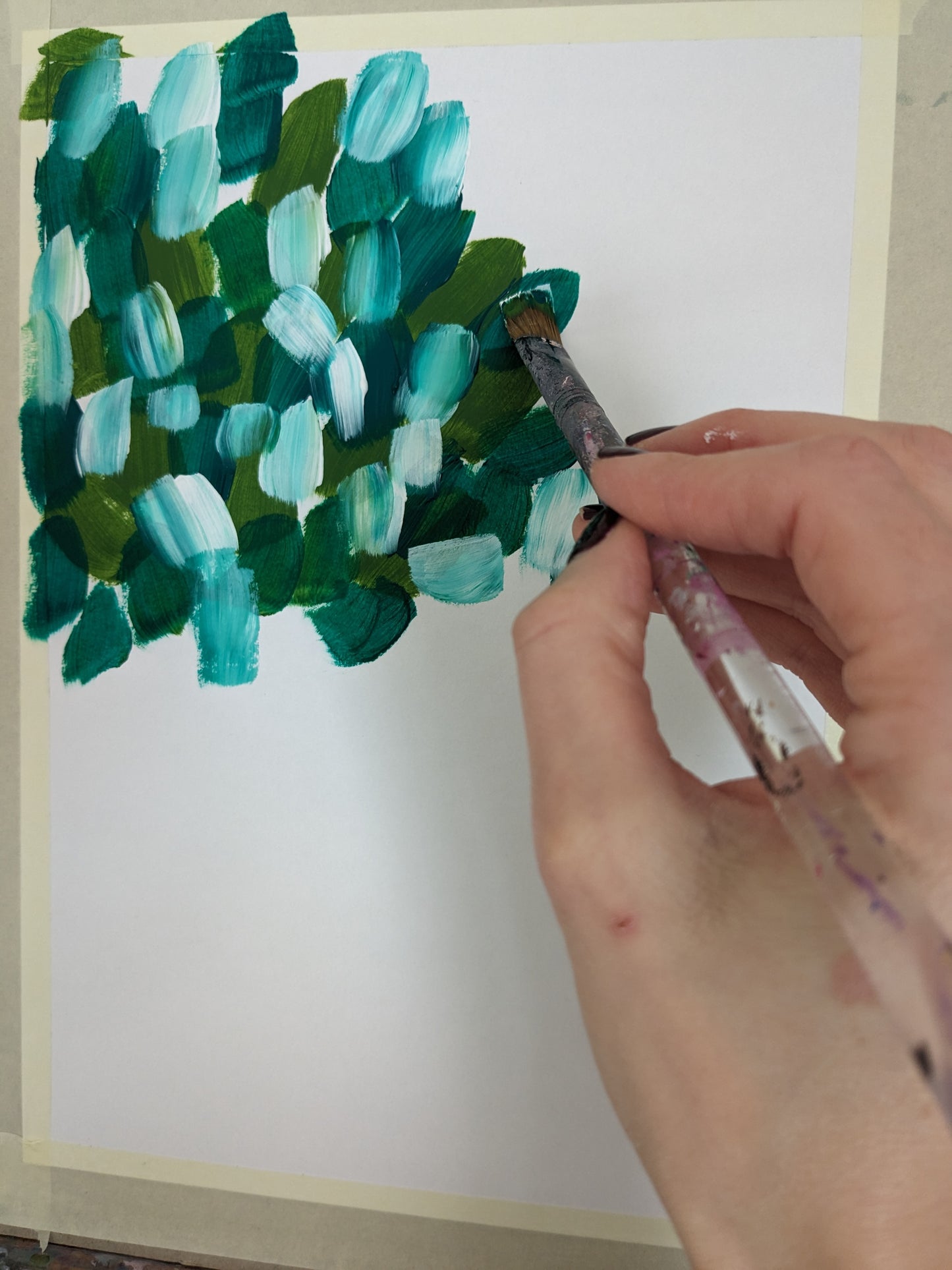 PAINTING WITH PATTERN - Painting workshop at The Howard Centre, Welwyn Garden City, Herts - 18th January 2024