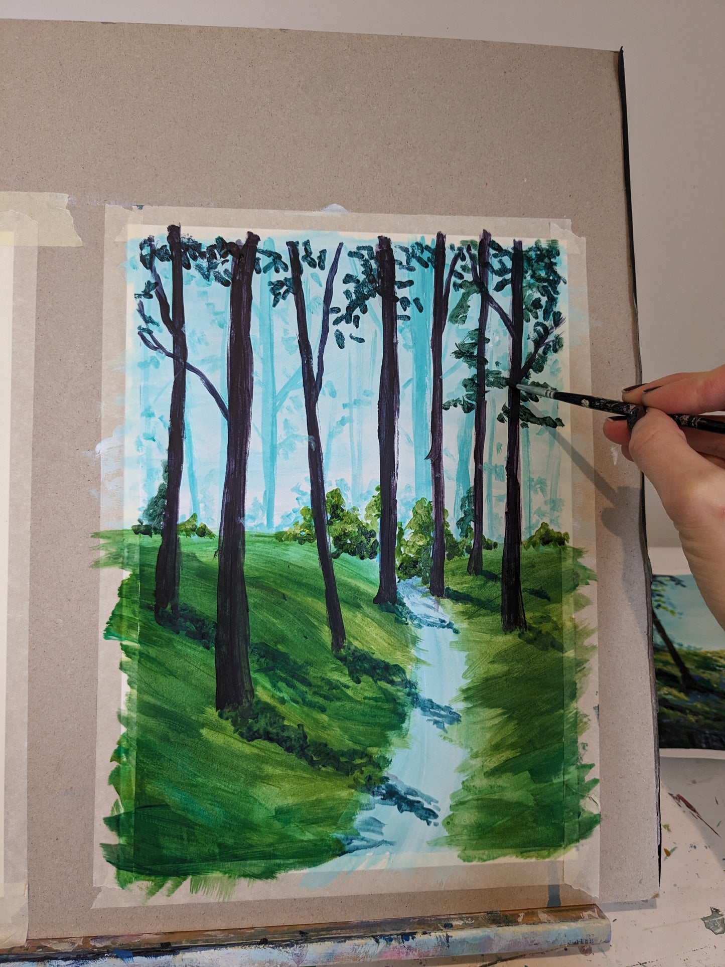DAPPLED WOODLAND - Painting Workshop at The Howard Centre, Welwyn, Hertfordshire - Thursday 15th February