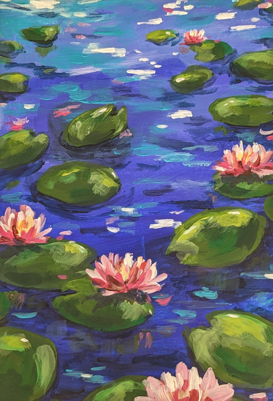 LILY PAD POND - Painting Workshop at Megan's Restaurant, Welwyn, Hertfordshire - Tuesday 3rd FEBRUARY 2026, 10am