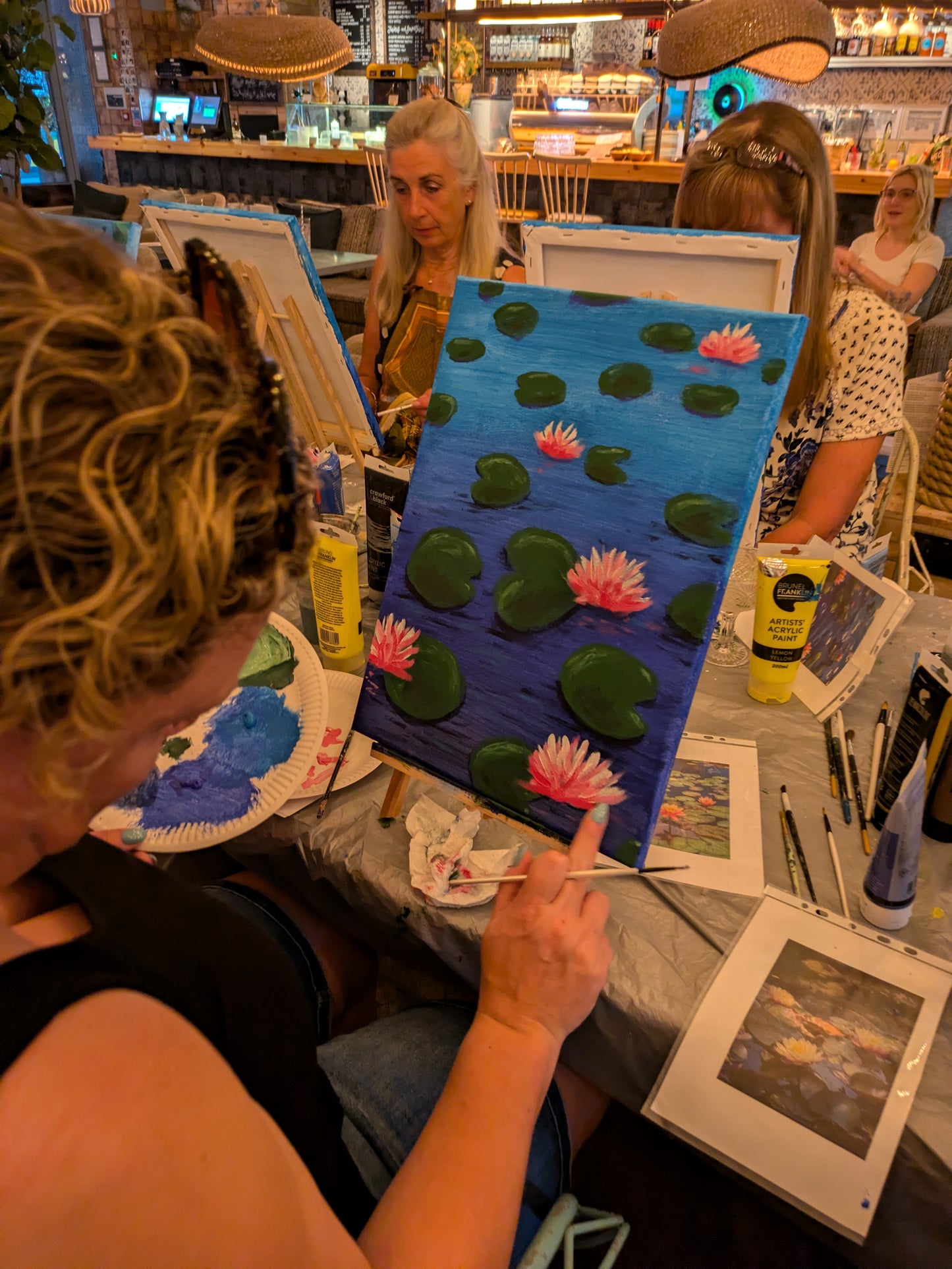 LILY PAD POND - Painting Workshop at Three Hammers Pub, Mill Hill, London - Tuesday 3rd MARCH 2026, 7.30pm