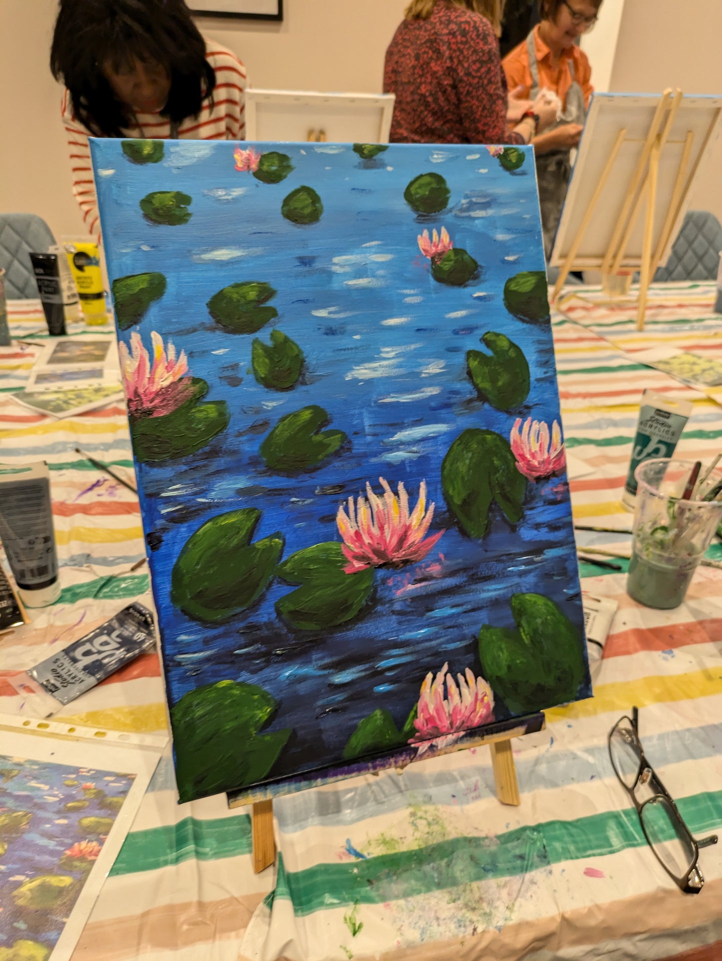 LILY PAD POND - Painting Workshop at Three Hammers Pub, Mill Hill, London - Tuesday 3rd MARCH 2026, 7.30pm