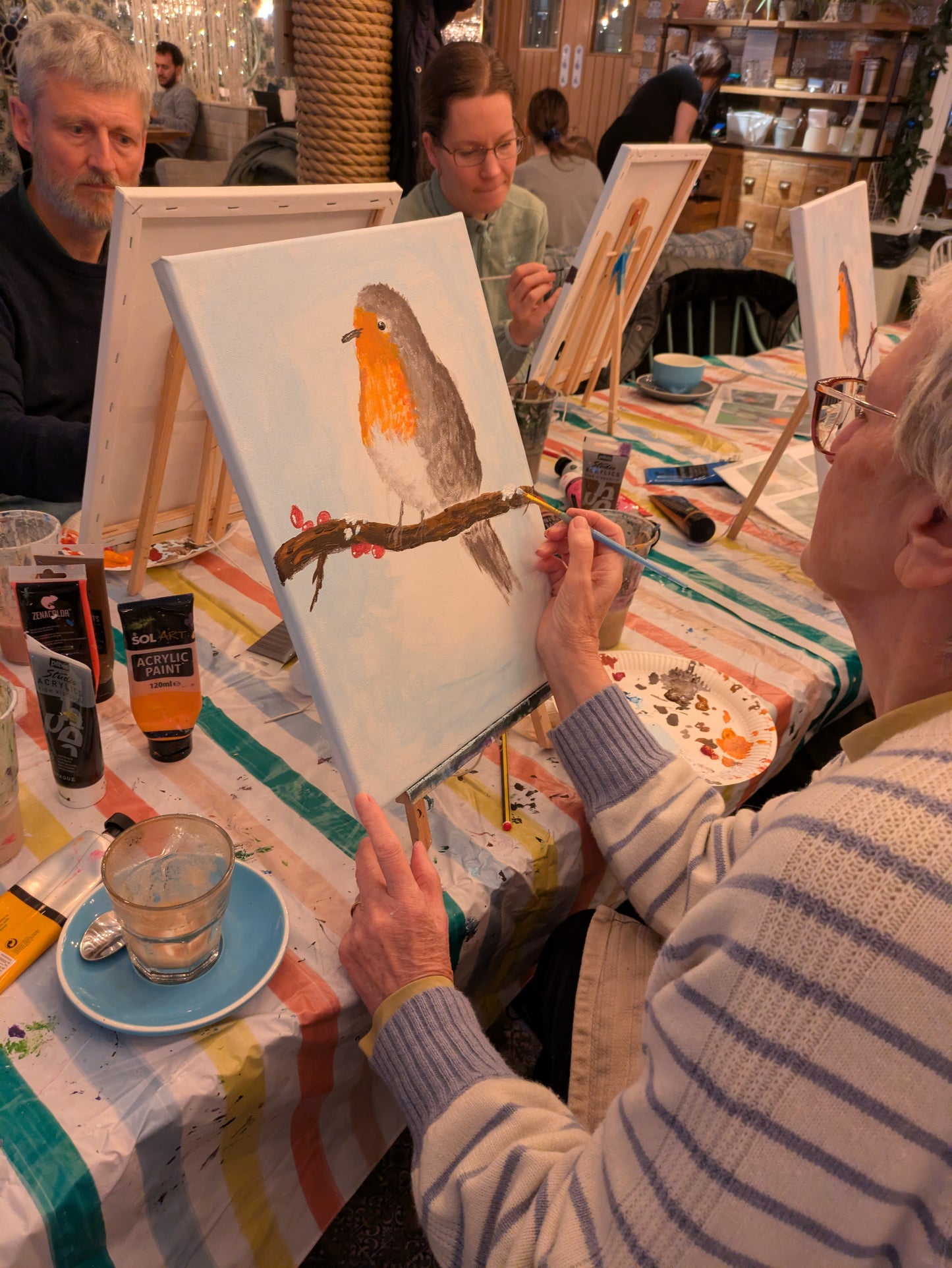 ROBIN RED BREAST - Painting Workshop at The Odyssey Spa, Knebworth, Hertfordshire - Monday 8th December 2024, 10am