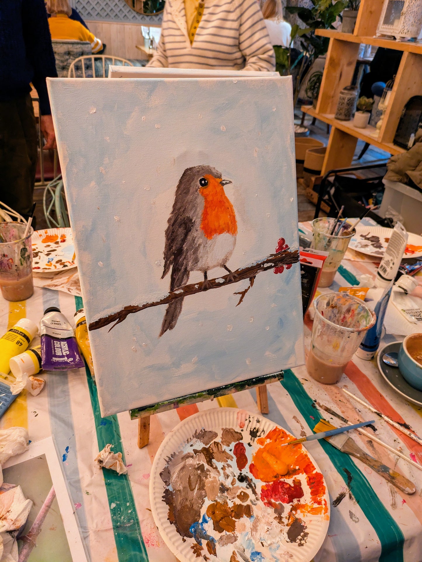 ROBIN RED BREAST - Painting Workshop at The Odyssey Spa, Knebworth, Hertfordshire - Monday 8th December 2024, 10am