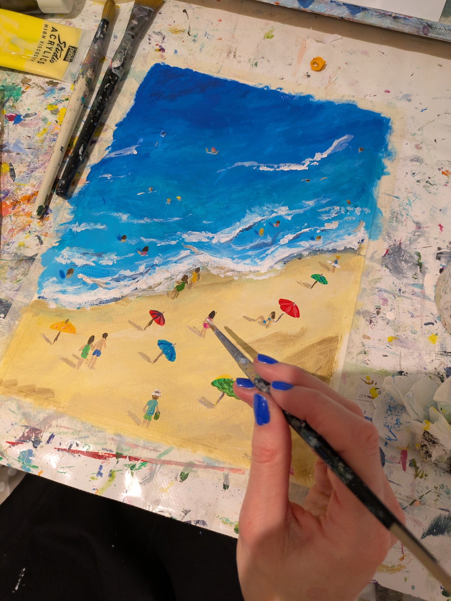 BEACH DAY - Painting Workshop at The Three Hammers Pub, Mill Hill, London - Thursday 5th FEBRUARY 2026, 7.30pm