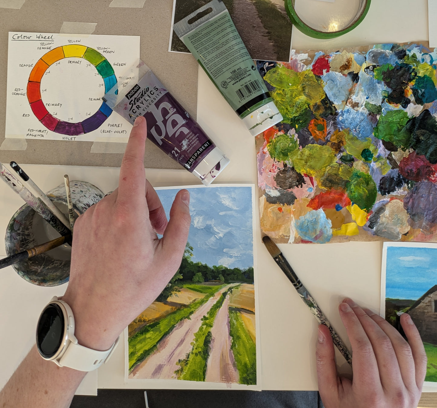 Weekly Acrylic Painting Classes, Herts - TUESDAY Morning Short Course - SUMMER (June - July 25) - Datchworth Parish Church, Hertfordshire