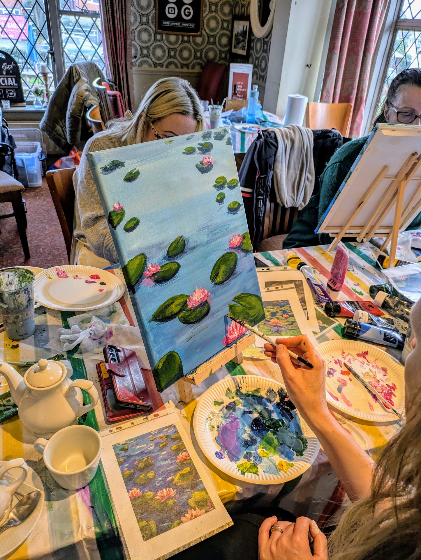 LILY PAD POND - Painting Workshop at Three Hammers Pub, Mill Hill, London - Tuesday 3rd MARCH 2026, 7.30pm