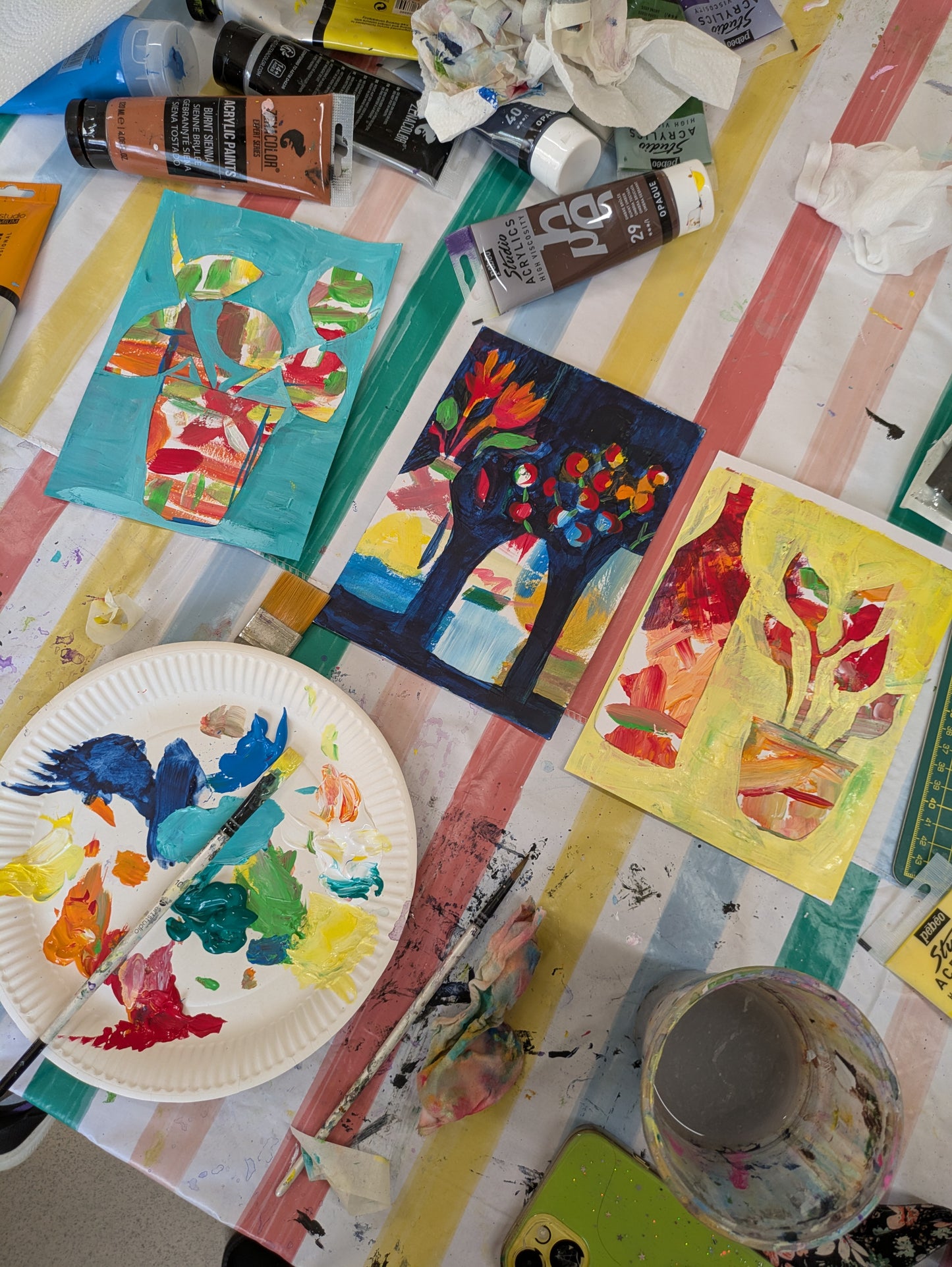 Weekly Acrylic Painting Classes, NW London - THURSDAY Morning Short Course - SUMMER (June - July 25) - The Eversfield Centre, Mill Hill, London