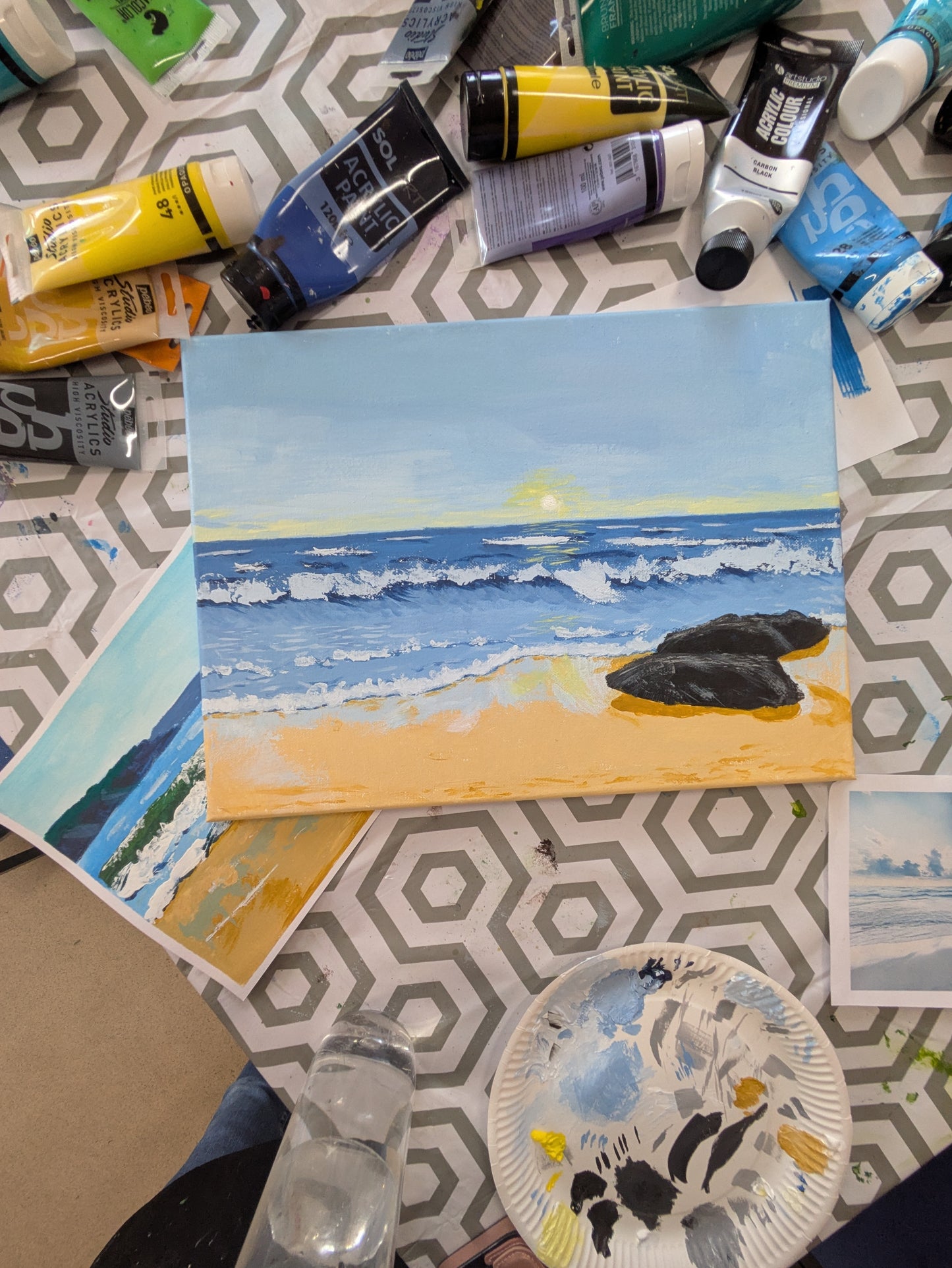 Weekly Acrylic Painting Classes, Hertfordshire - TUESDAY Morning Course - 7 week WINTER TERM #2 (Nov - Dec 25) - Datchworth Parish Church Hall, Hertfordshire