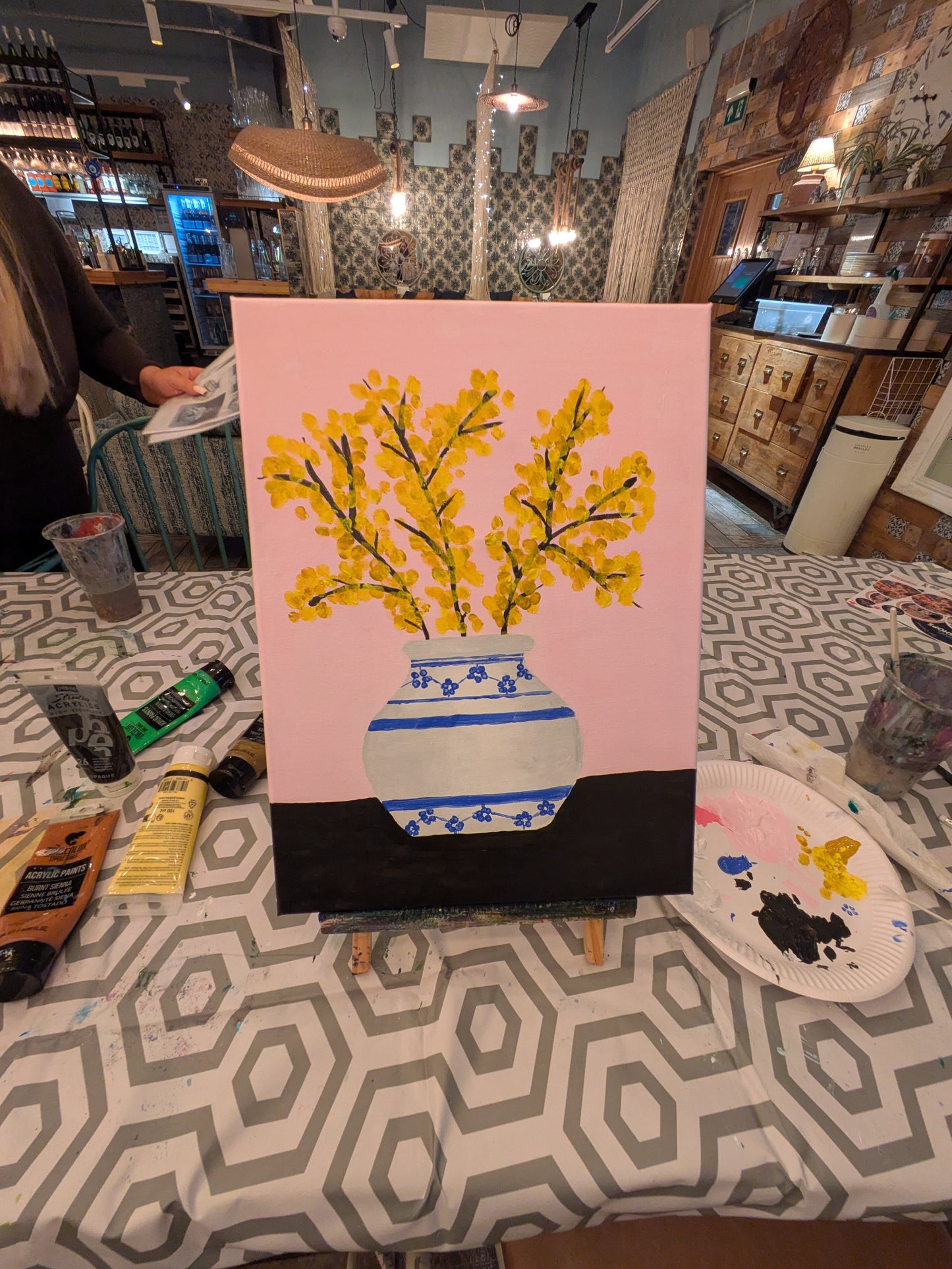 YELLOW SAKURA - Painting Workshop at Megan's Restaurant, Welwyn - Tuesday 1st OCTOBER 2025, 10am