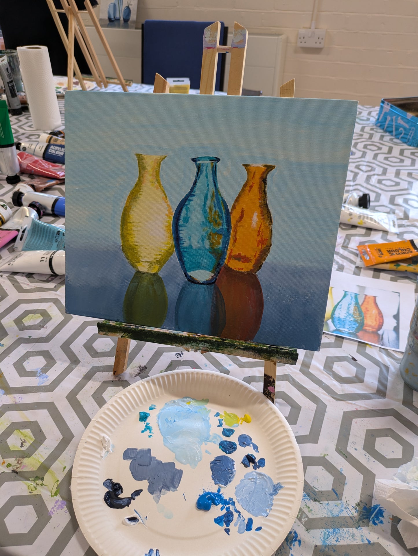 Weekly Acrylic Painting Classes, Hertfordshire - TUESDAY Morning Course - 7 week WINTER TERM #2 (Nov - Dec 25) - Datchworth Parish Church Hall, Hertfordshire