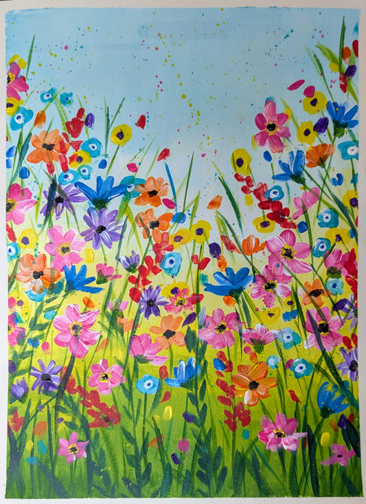 ABSTRACT WILDFLOWERS - Painting Workshop at Three Hammers Mill Hill, London - Tuesday 4th NOVEMBER 2025, 7.30pm
