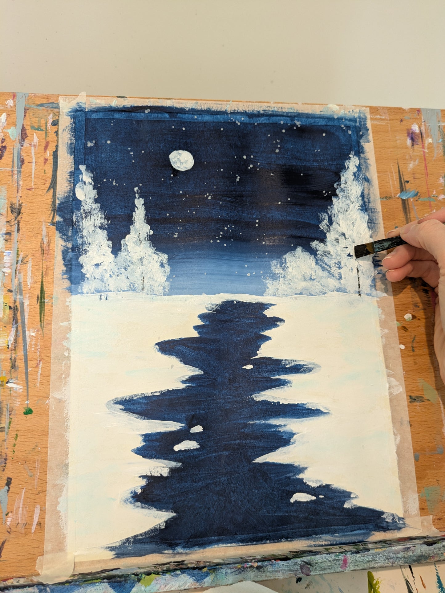 ICY LAKE - Painting Workshop at Megan's, Welywn, Hertfordshire - Wednesday 3rd DECEMBER 2025, 10amm