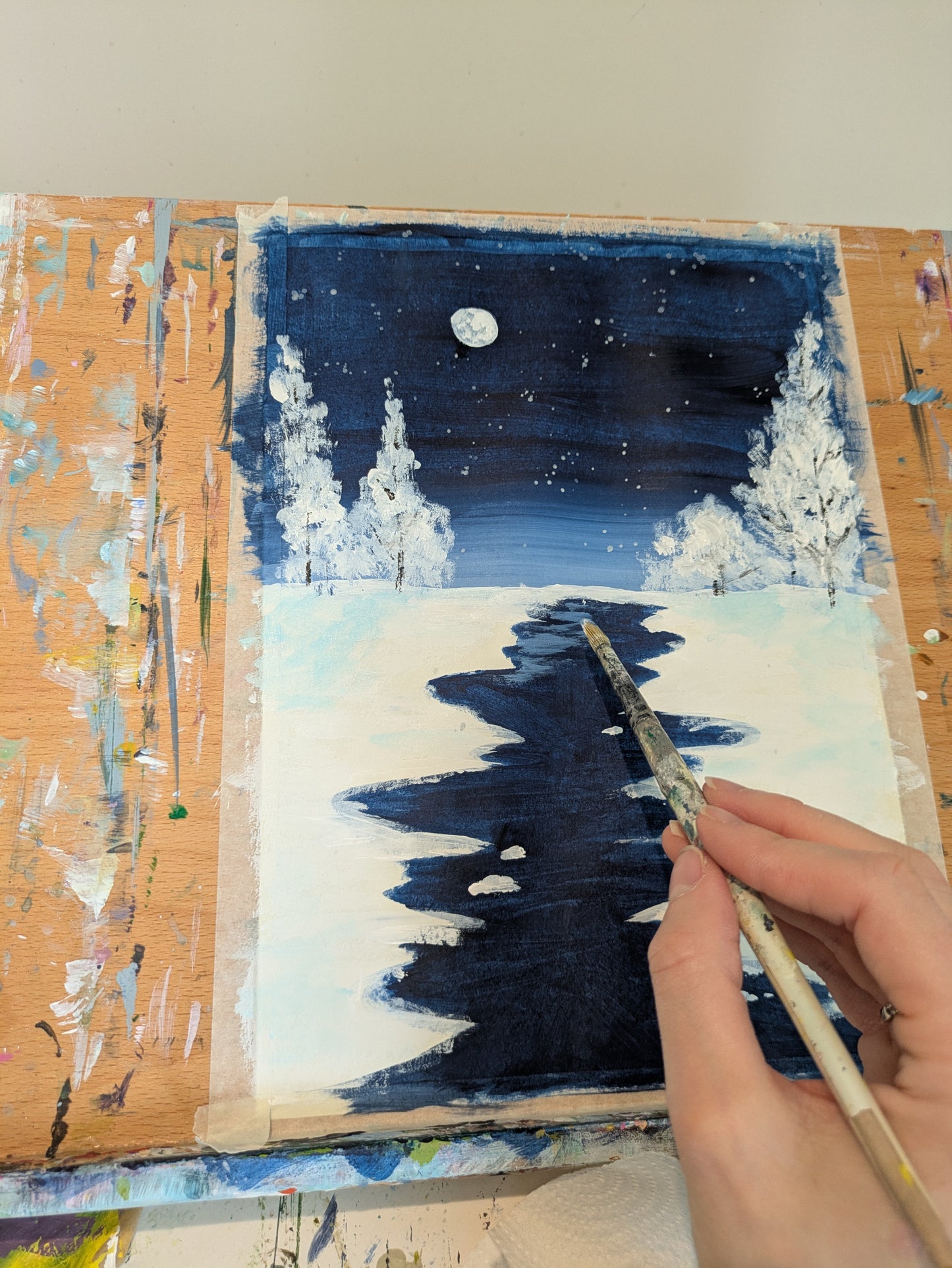 ICY LAKE - Painting Workshop at Megan's, Welywn, Hertfordshire - Wednesday 3rd DECEMBER 2025, 10amm