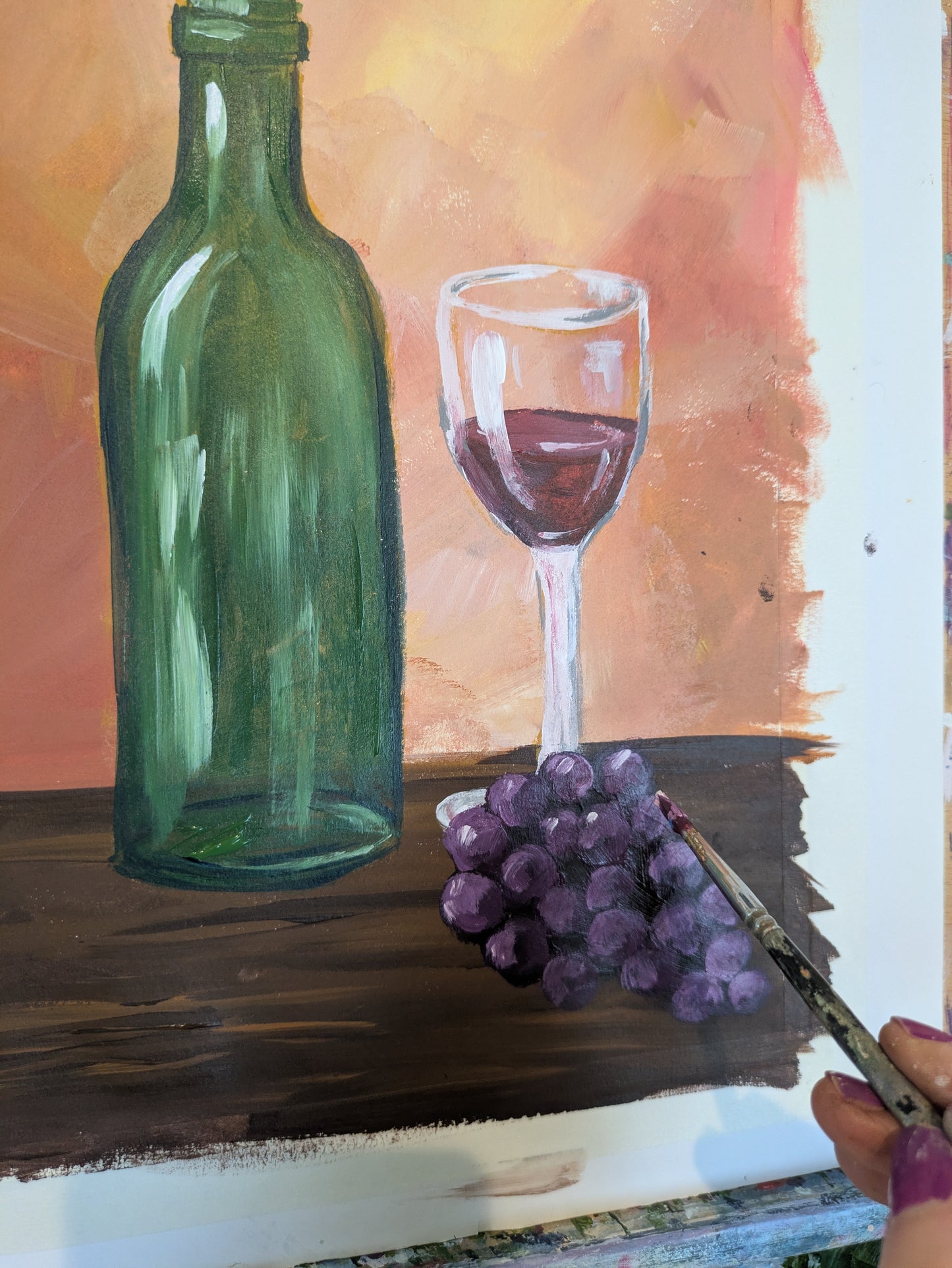 WINE O'CLOCK - Painting Workshop at Megan's Restaurant, Welwyn Garden City, Hertfordshire - Thursday 16th JULY 2026, 7.30pm