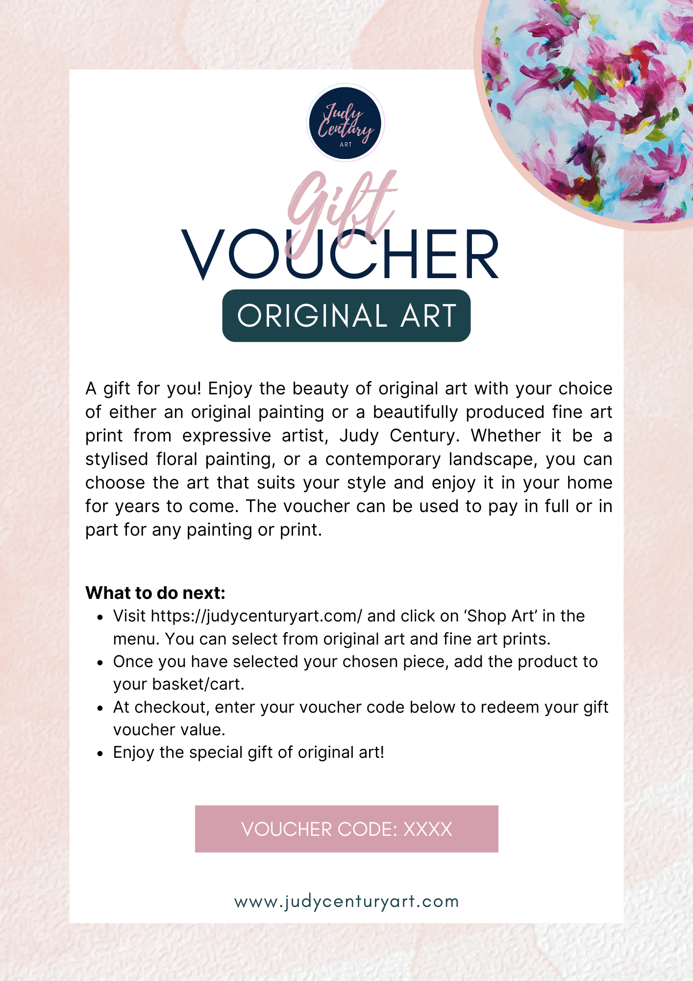 Gift Voucher for Paintings and Prints