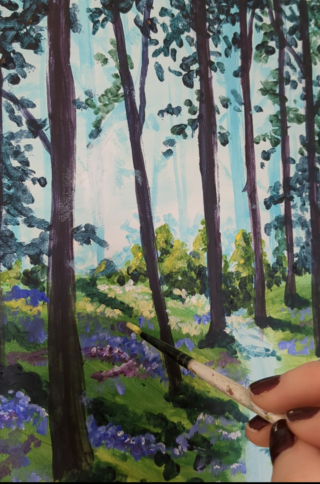 DAPPLED WOODLAND - Painting Workshop at The Catcher in The Rye Pub, Finchley, London - 11th December 2023