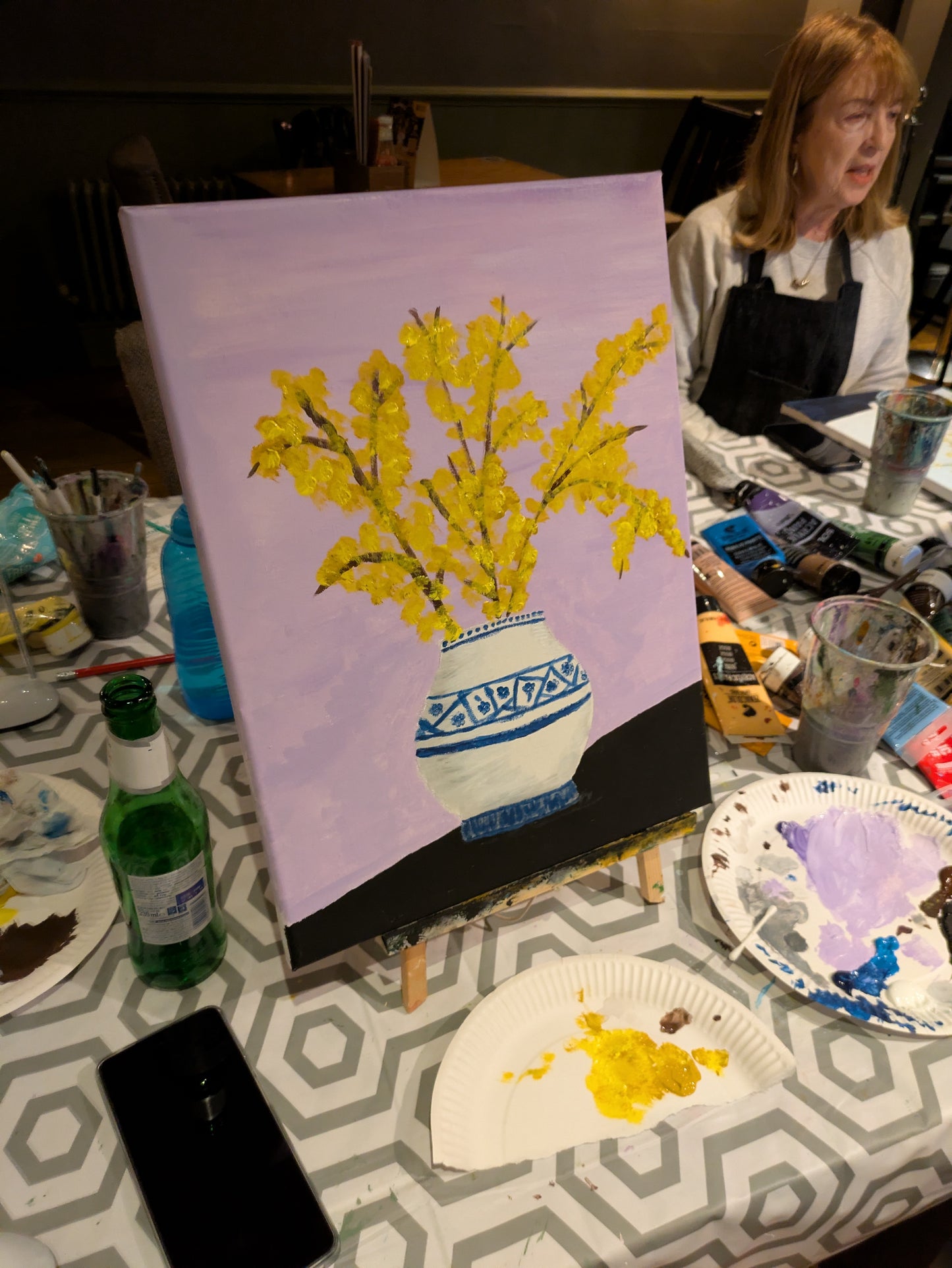 YELLOW SAKURA - Painting Workshop at Megan's Restaurant, Welwyn - Tuesday 1st OCTOBER 2025, 10am