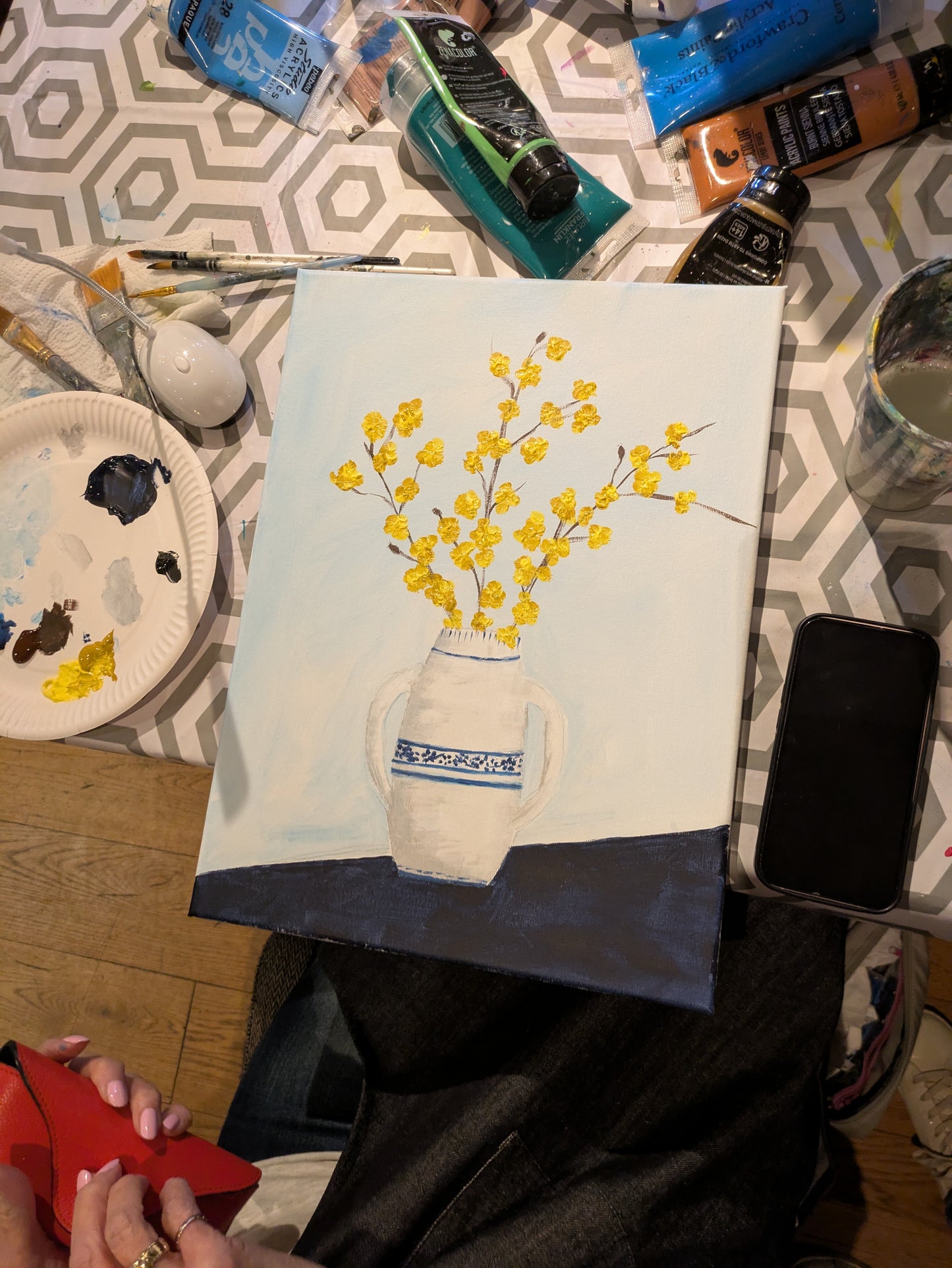 YELLOW SAKURA - Painting Workshop at Megan's Restaurant, Welwyn - Tuesday 1st OCTOBER 2025, 10am