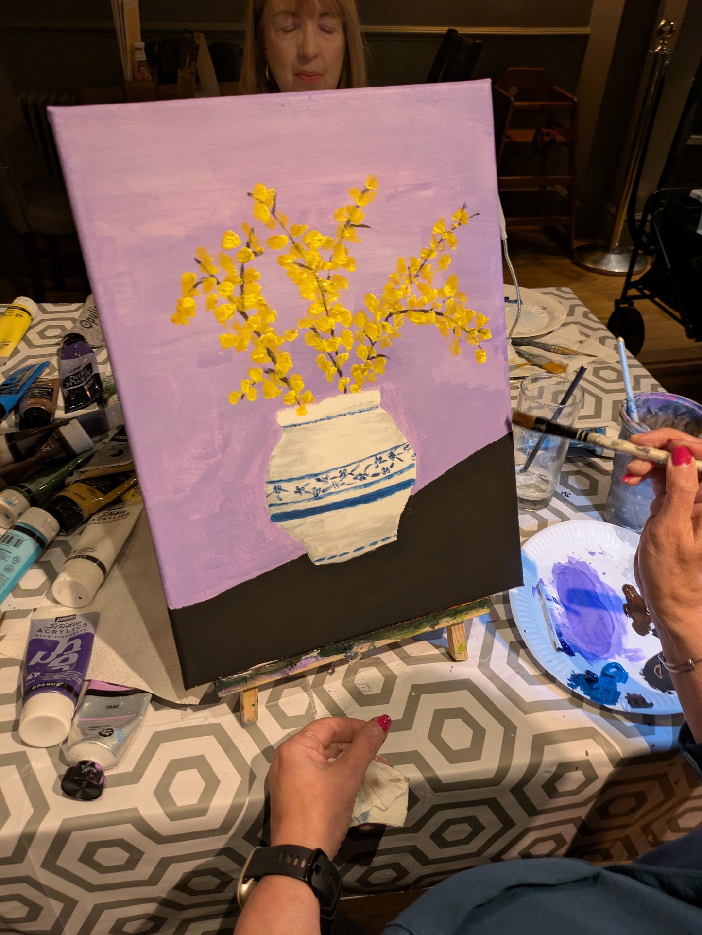 YELLOW SAKURA - Painting Workshop at Megan's Restaurant, Welwyn - Tuesday 1st OCTOBER 2025, 10am