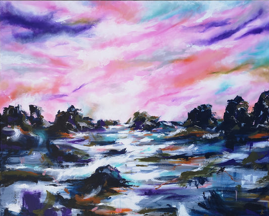 Pink Storm at Dusk (101x80cm)