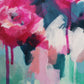 details of Contemporary original abstract floral painting by Judy Century 'Fancy Free' 61x61cm
