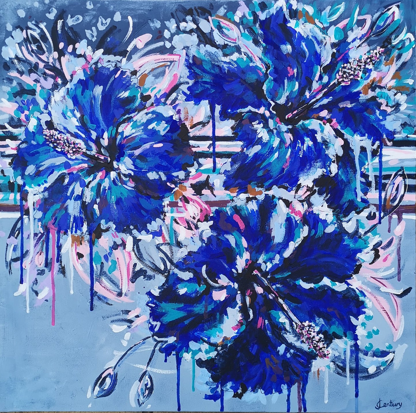 Hibiscus Lagoon (60x60cm)
